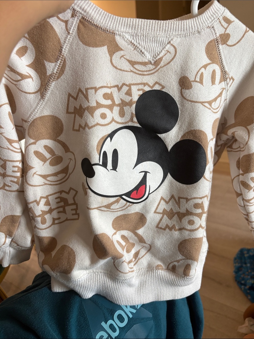 Disney Cream & Brown Mickey Graphic Crewneck Sweatshirt